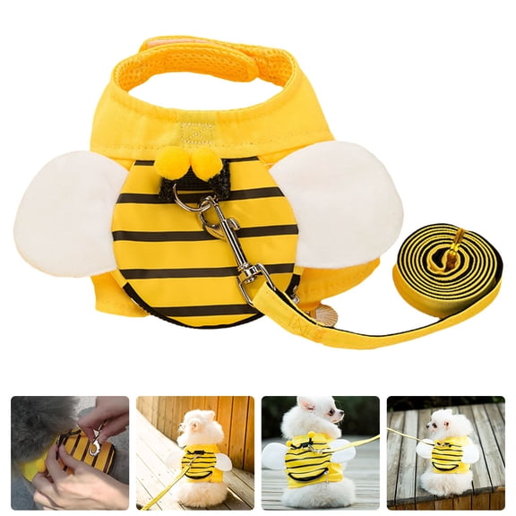 KONTONTY Dog Harness and Leash Set Yellow Mesh Vest for Pet Control and Freedom