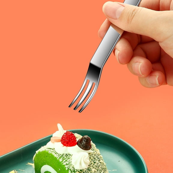 KONTONTY Set of 6 Fruit Dessert Forks for Family Dining, Simple Design, Perfect for Everyday Use