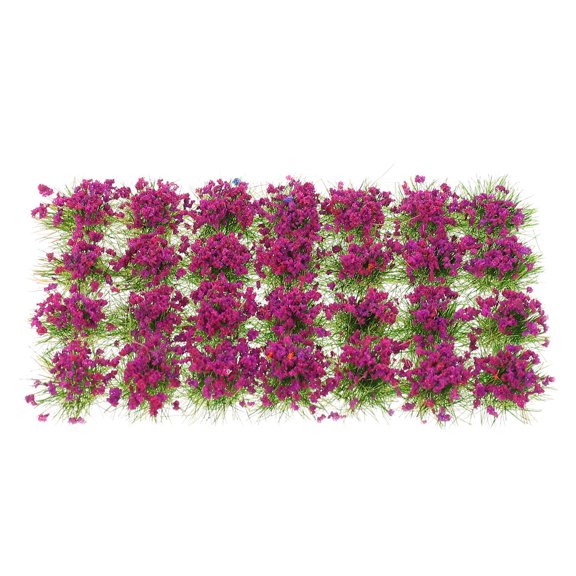 KONTONTY Purple Resin Flower Tuft Model with Miniature Garden Accessories for Landscape Modeling
