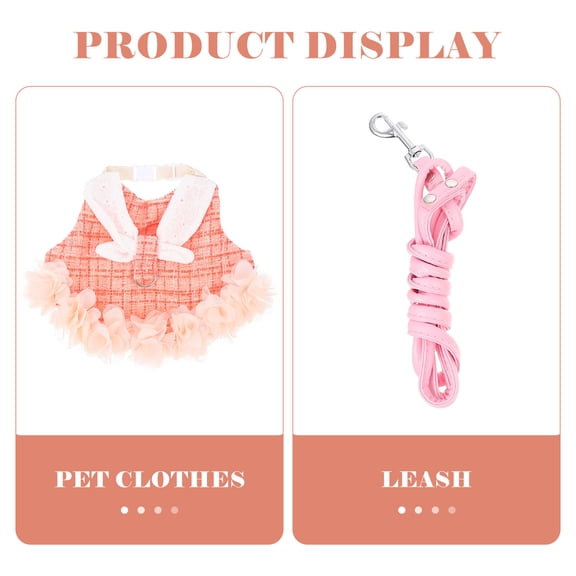 KONTONTY 1 Set of Bunny Costumes for Rabbits Clothes for Pet Bunny Owners Orange Cotton Breathable Dress