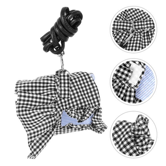 KONTONTY 1Set Bunny Dress and Leash for Rabbit Black Comfortable Breathable Decorative Pet Clothing
