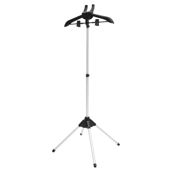 KONTONTY Foldable Aluminum and Plastic Clothes Hanger Stand, 1 Set for Steaming and Hanging Pants, Skirts, and Garments