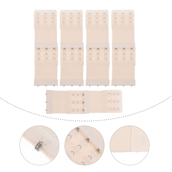 KONTONTY 10Pcs Adjustable Clasp Extender Bodysuit Extender Khaki Steel Underwear Accessories for Women Daily Use