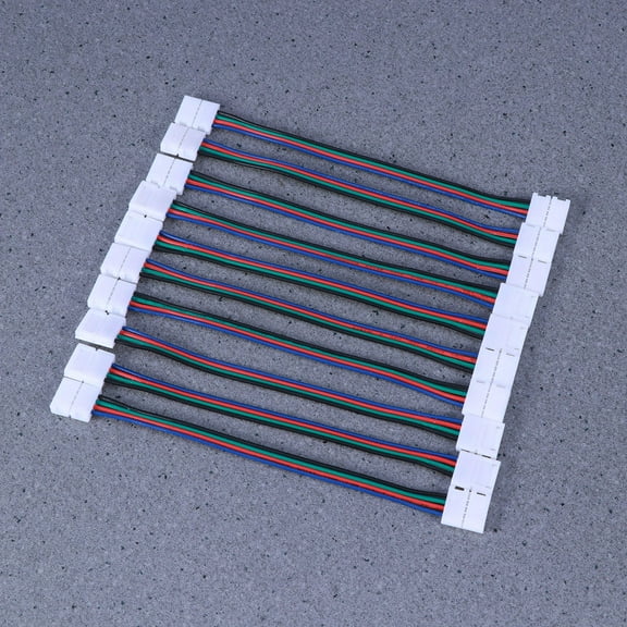 KONTONTY 10 Pcs LED 5050 RGB Strip Light Connector 4 Pin Conductor 10mm Wide Solderless Strip to Strip Jumper