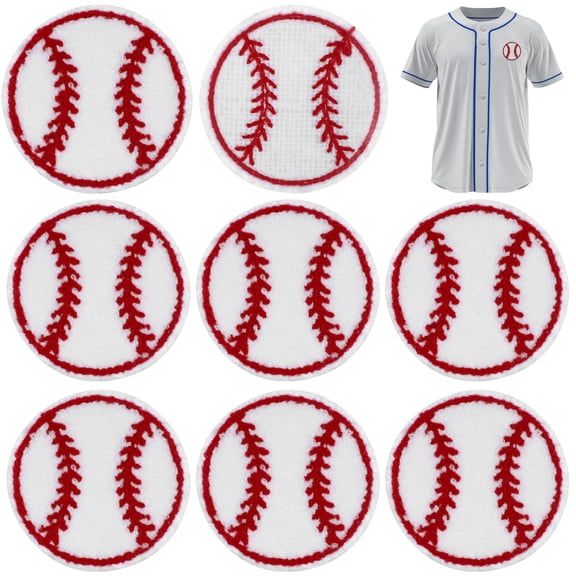 KONTONTY 10Pcs Adhesive Baseball Patches for Daily Use Coat and Hat Decoration