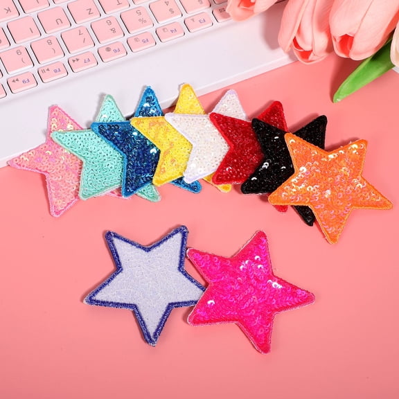 KONTONTY 10 Pcs Star Iron On Patches Navy Blue Soft Fabric for Sticker-like Applications Handicraft Enthusiasts