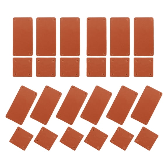 KONTONTY 100 Pieces Brown Synthetic Embossed Labels for Custom Clothes, Apparel, and Accessories