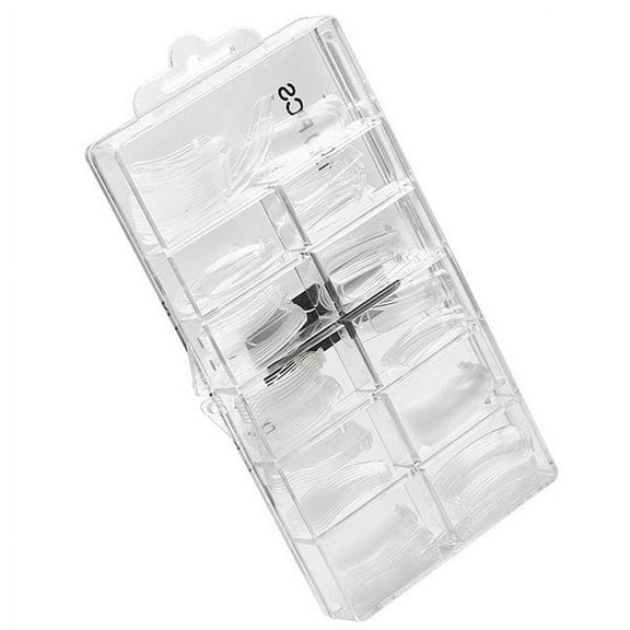 KONTONTY 100Pcs Clear Fake Nails Tip For Nail Shape Creation In 10 Different Sizes For Women