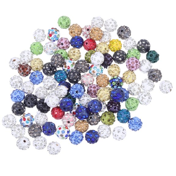 KONTONTY 100Pcs Round Spacer Bead Polymer Clay Assorted Color DIY Accessory for Jewelry Making