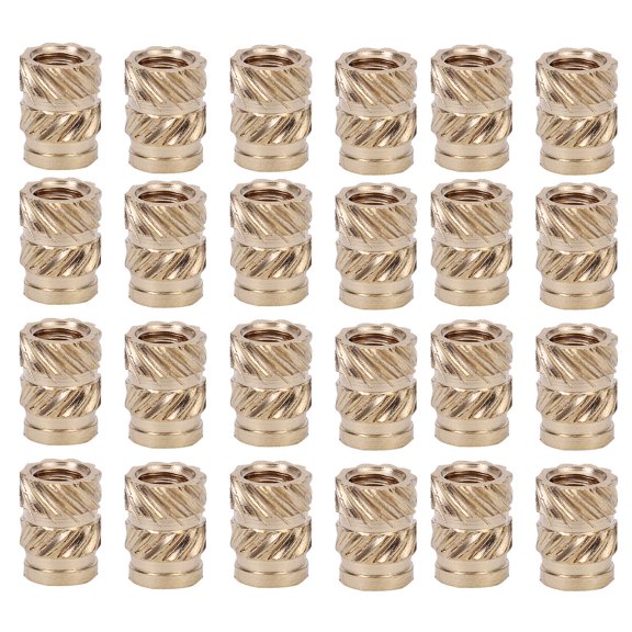 KONTONTY 100Pcs Embedment Nut Copper Alloy Golden Threaded Insert Nut for 3D Printing Printer Accessory 0.4x0.3in