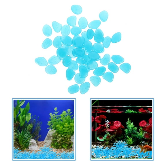 KONTONTY Aquarium Stones Blue Resin for Decoration 100Pcs