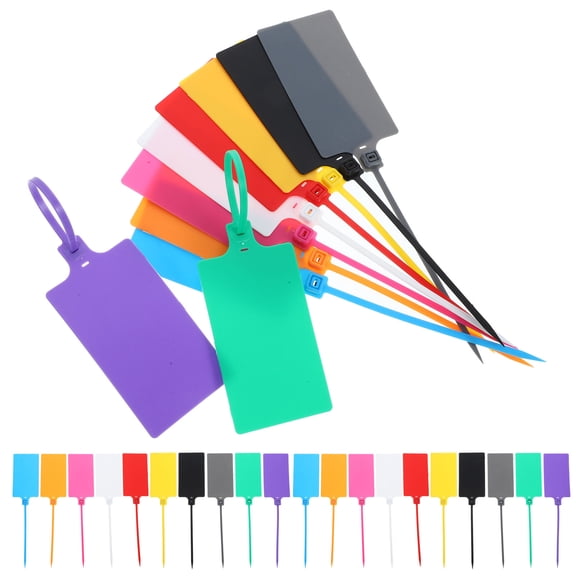 KONTONTY 100pcs Hanging Label Tag Shipping Labels Multi-color PP Record Relevant Information