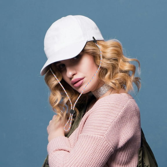 KONTONTY 10PCS Hat Chin Cord Travel Hat Straps Golfing Outdoor Hat Straps Adjustable Hat Chin Straps Windproof Clips for Sunhats and Baseball Caps