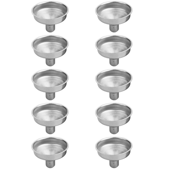 KONTONTY 10Pcs Angled Funnel for Travel Bottle Filler Silver Home Accessories