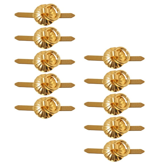 KONTONTY 10pcs Miniature Door Handles Golden Alloy Compact Style for Doll House Lovers Decoration