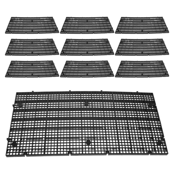KONTONTY 10Pcs Adjustable Black Plastic Aquarium Divider Mesh Panel for Fish Tank Partition with Enhanced Water Flow