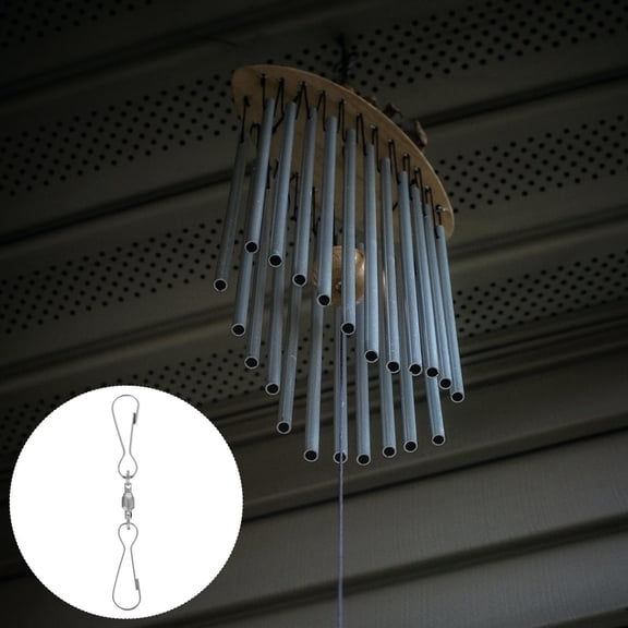 KONTONTY 10Pcs Stainless Steel Decorative Hooks 360 Degree Rotary Windbell Hangers for Garden Chimes