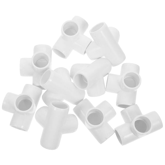 KONTONTY 10Pcs Easy Install White Upvc 4 Way Pipe Fittings for Water Pipe Systems and Adjustable Coupling