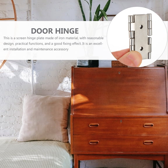KONTONTY 10Pcs Folding Screen Hinges Plated Silver Iron Door Hinges Rust Resistant for Interior Doors