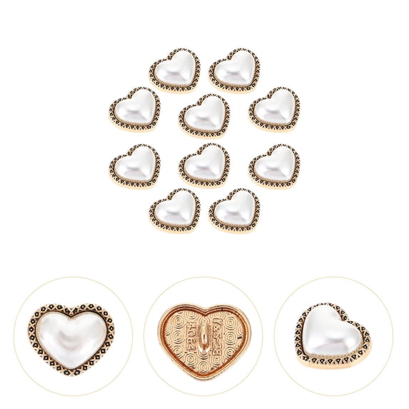 KONTONTY 10Pcs Alloy Heart Shape Buttons for Sewing Projects in ...