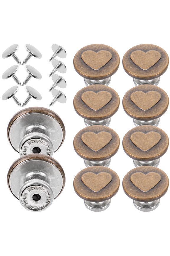 10Pcs Jean Button Pins Replacement for Pants Waistline Secure Assorted Metal Colors