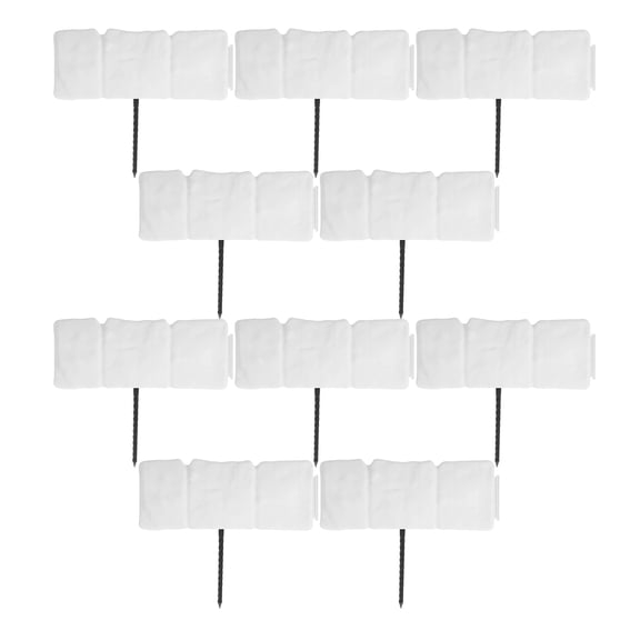 KONTONTY 10Pcs Decorative White Plastic Garden Border Stone Look Edging for Lawn and Pathway