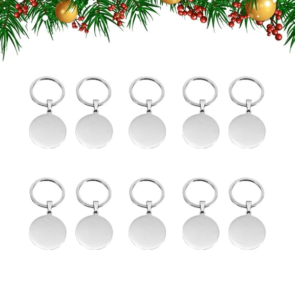 KONTONTY 10Pcs Metal Rings Silver Round Metal For Anyone Diy Stamping Engraving