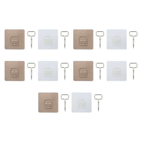 KONTONTY 10Pcs No Punch Bathroom Hooks - Waterproof PVC for Home Decor