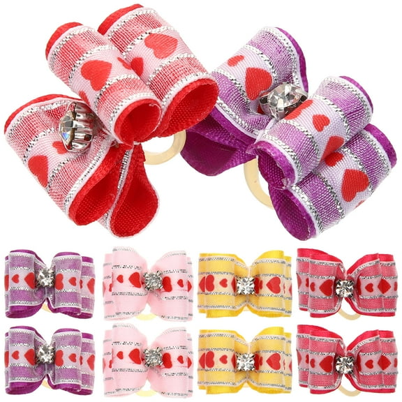 KONTONTY Bowknot Clips Assorted Color for Dog Hair Styling 10Pcs