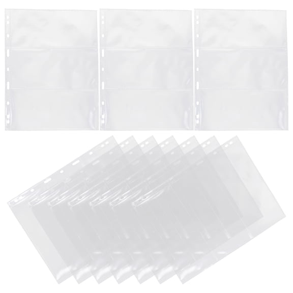 KONTONTY 10Pcs Photo Album Sleeves Pages Transparent for Storing Bills Photos Tickets and Postcards