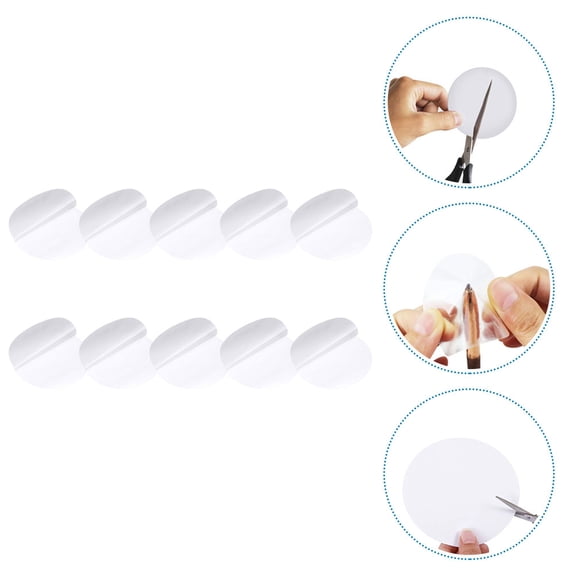 KONTONTY 10Pcs Practical Clear Repair Patch for Inflatable Products Swim Ring and Canoe Repairs
