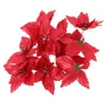 thumbnail image 1 of KONTONTY 10Pcs Red Simulated Flower Decor Christmas Tree Adornments for Party and Home, 1 of 8