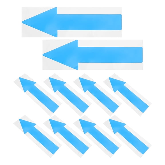 KONTONTY 10Pcs Removable Blue Directional Arrow Stickers for Indoor Floor Wall Route Identification