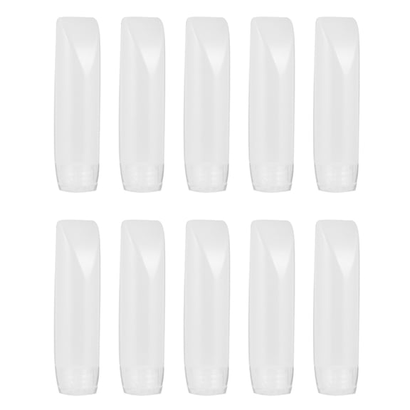 KONTONTY 10Pcs White Refillable Travel Lotion Bottles Leak Proof Durable Pe PP Containers