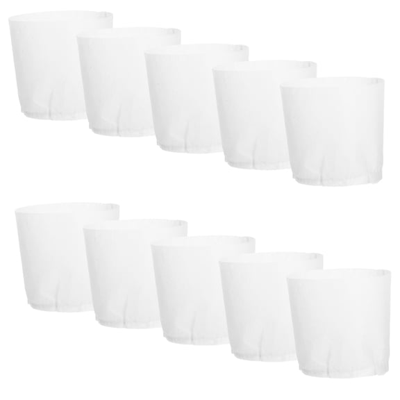 KONTONTY 10Pcs White Fabric Planting Bags Space Saving Nonwoven Grow Pots