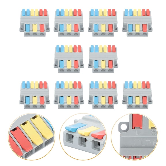 KONTONTY 10Pcs Terminal Blocks Wire Connectors with Lightweight Design and Strong Conductivity for Wiring