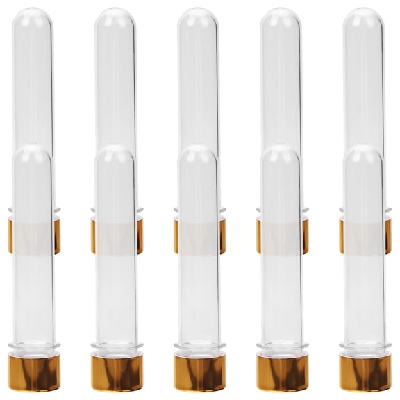 KONTONTY 10pcs Clear Test Tubes Small Vials for Liquid Samples and Travel Leak Proof