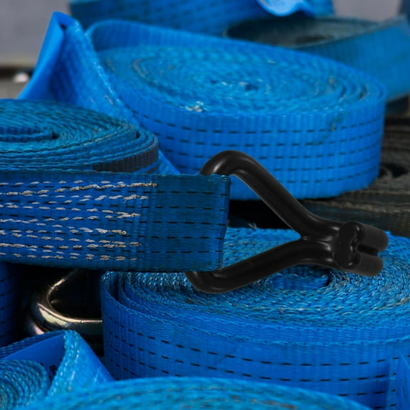 KONTONTY 10pcs Ratchet Double J Strap Hook For Tie Down Strap Webbing Car Truck Trailer For Hanging Home Office Garage Bathroom Dressing Rooms