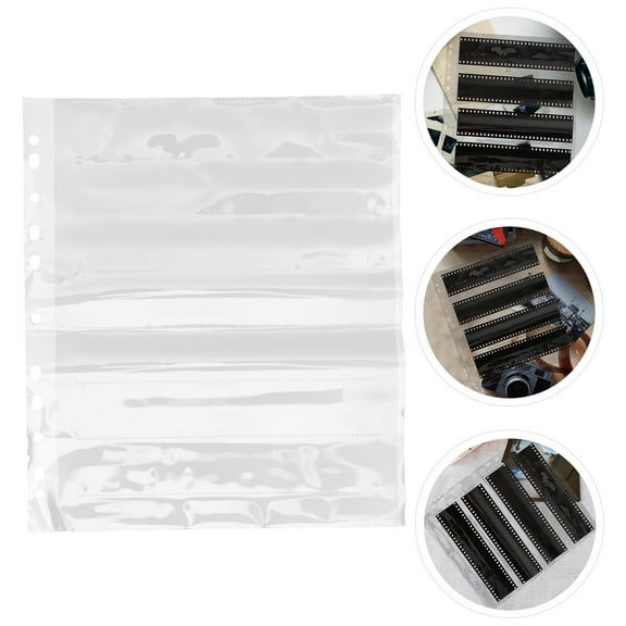 KONTONTY 10pcs Waterproof PE Negative Sleeves Document Pouch for Archival Photo Holders Storage Pages Set