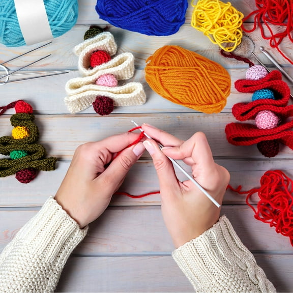 KONTONTY 12Pcs Assorted Color Wool Yarn for Weaving Sweaters Scarves Hats and Blankets