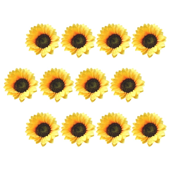 KONTONTY 12Pcs Decorative Flower Heads Simulation Flower Sunflower Cloth Gifting for Restaurant Decor