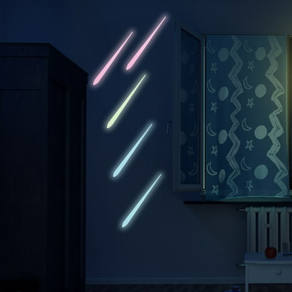 KONTONTY 12-Pack Glow in the Wall Decals Assorted Adhesive Stickers for Room Decoration