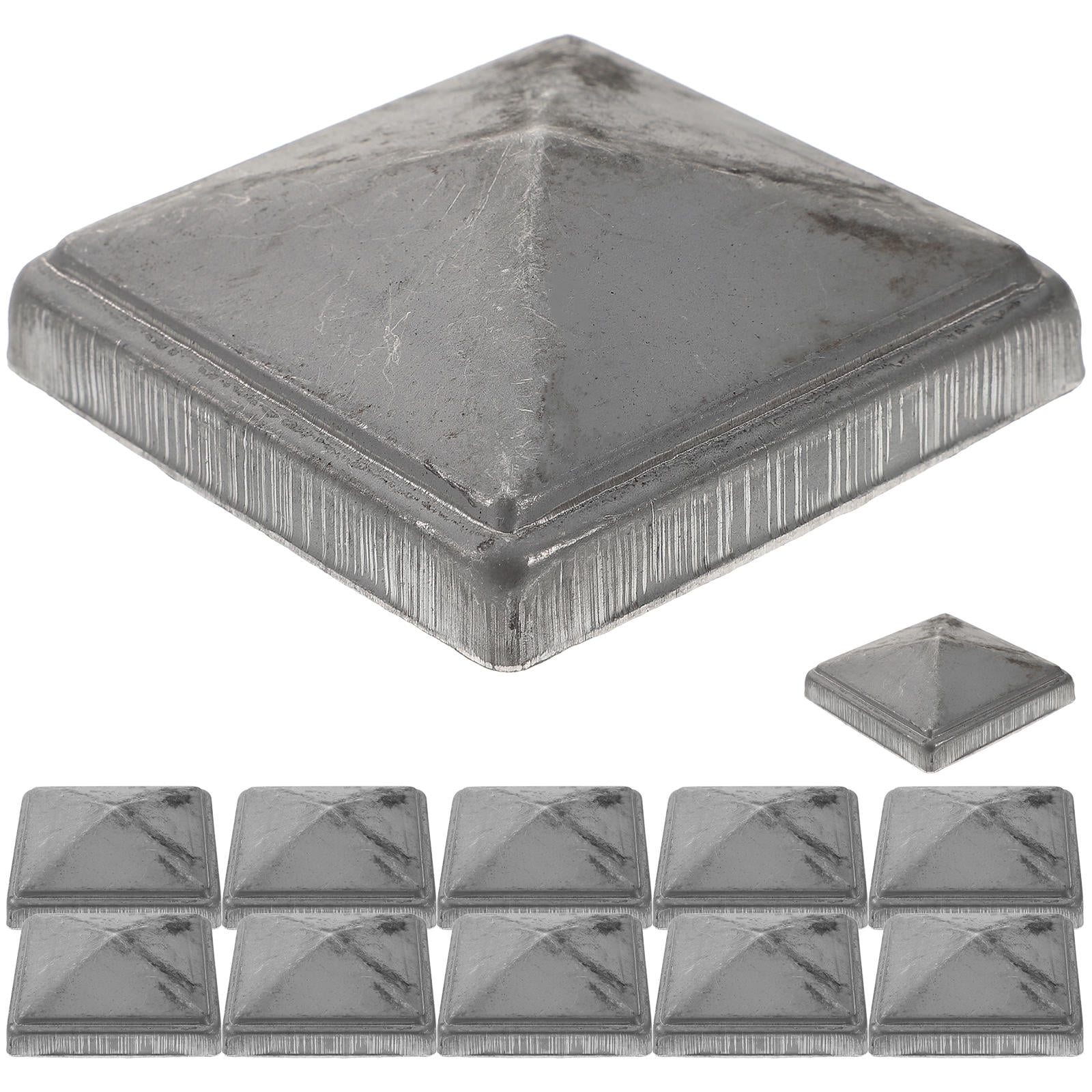 KONTONTY 12Pcs Guardrail Caps Silver Iron Outdoor Use Fence Post ...