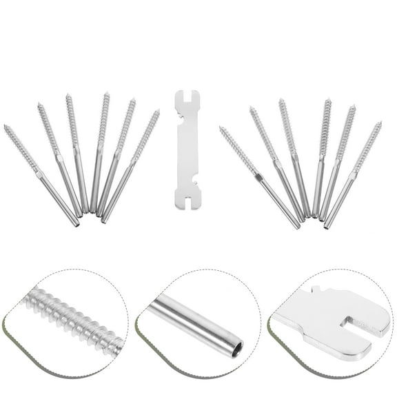 KONTONTY 12Pcs Lag Screws for Wood Post Installation and Cable Railing Silver