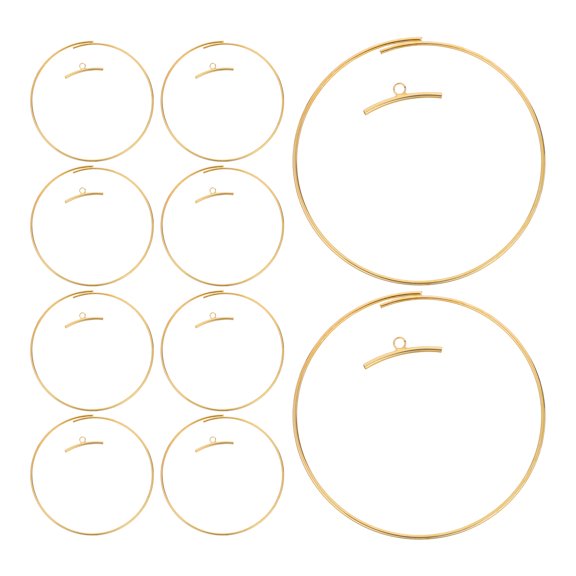 KONTONTY 12Pcs Plated Gold Metal Dream Catcher Rings for DIY Wreaths and Macrame Wall Hanging Craft Projects
