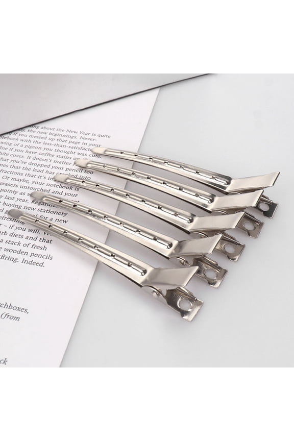 12-Pack Professional Salon Hair Clips with Grip, Plated Barber Sectioning Tools for Hair Styling