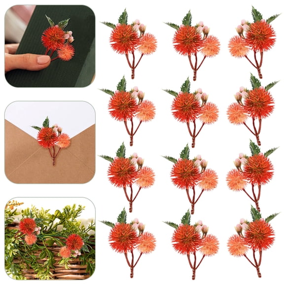 KONTONTY 12Pcs Simulated Flower Orange Fake Flower for Table Centerpiece and DIY Floral Decor