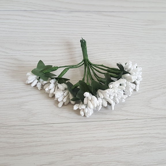 KONTONTY 12 Pieces White Artificial Decorative Fruit Berries for Wedding, Party, Home and Event Decoration