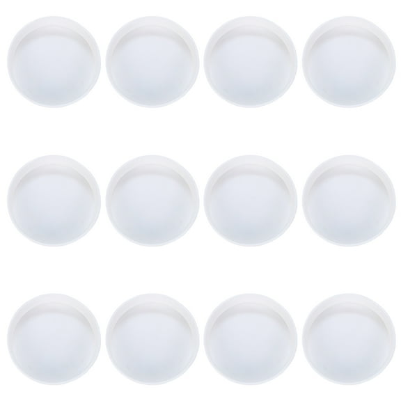 KONTONTY 12Pcs White Round Plastic Plant Drainage Tray for Indoor Pots and Soil Spill Control