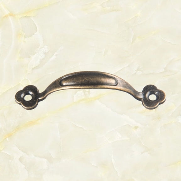 KONTONTY 12pcs Retro Style Zinc Alloy Drawer Pull Handles Bronzed Finish for Furniture and Hotel Cabinets